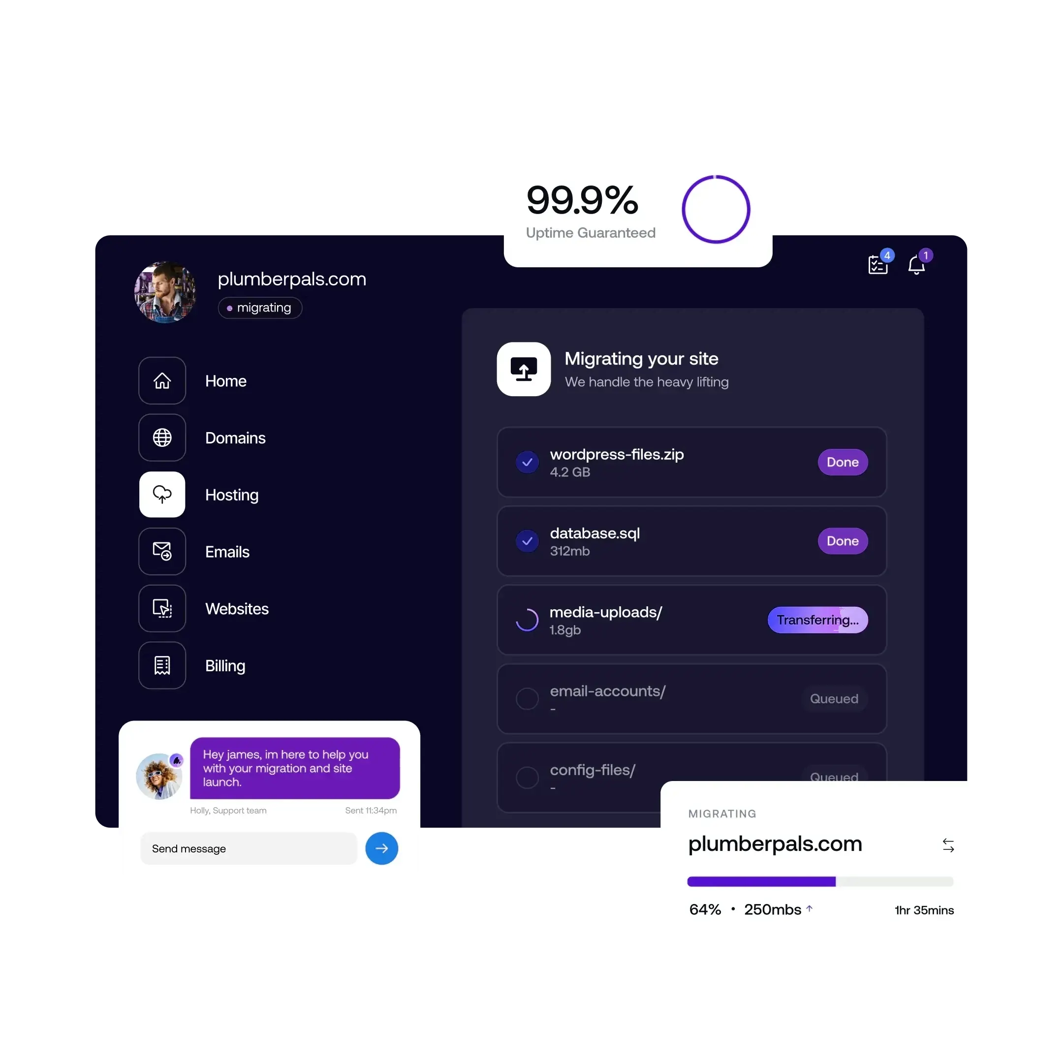 Synlo space hero image for web hosting