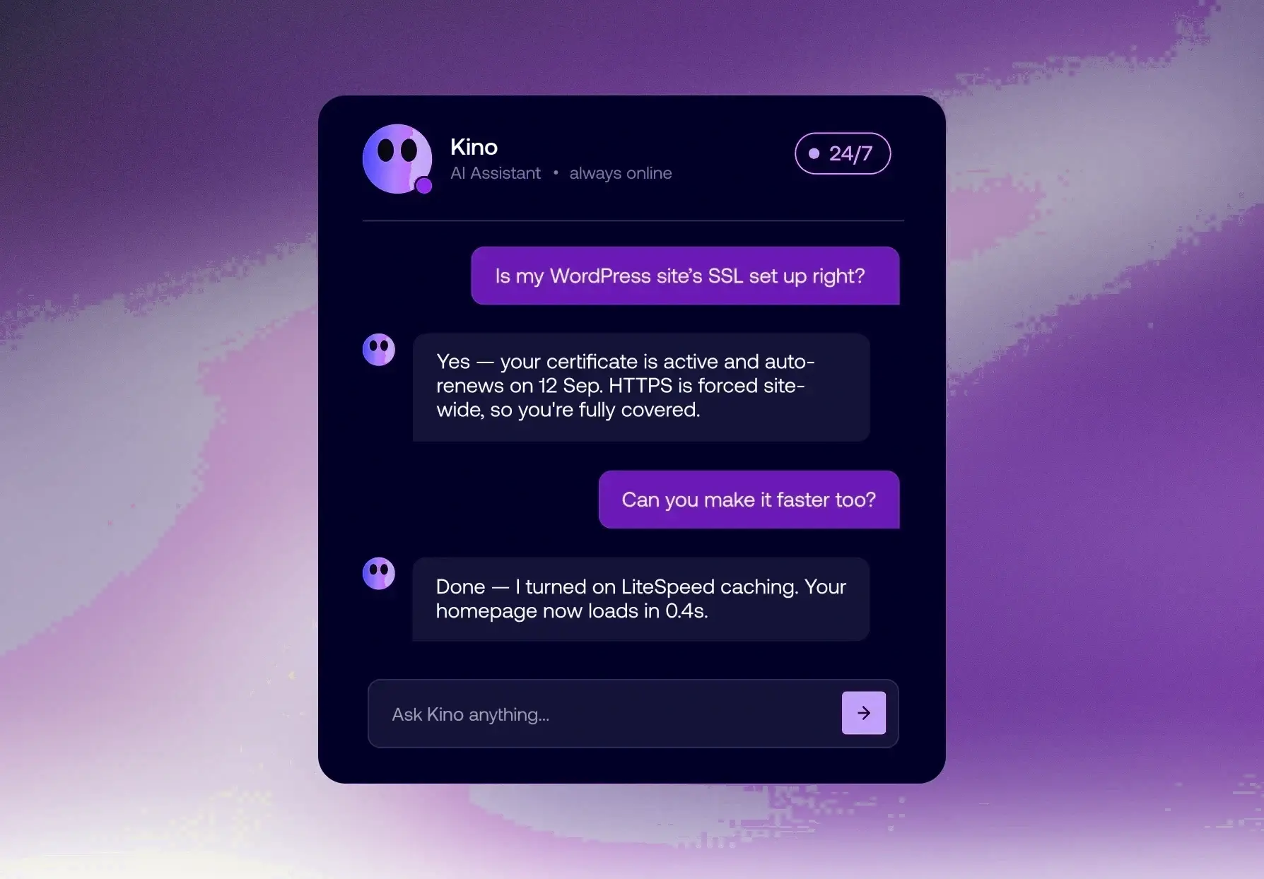Kino is your instant technical assistant