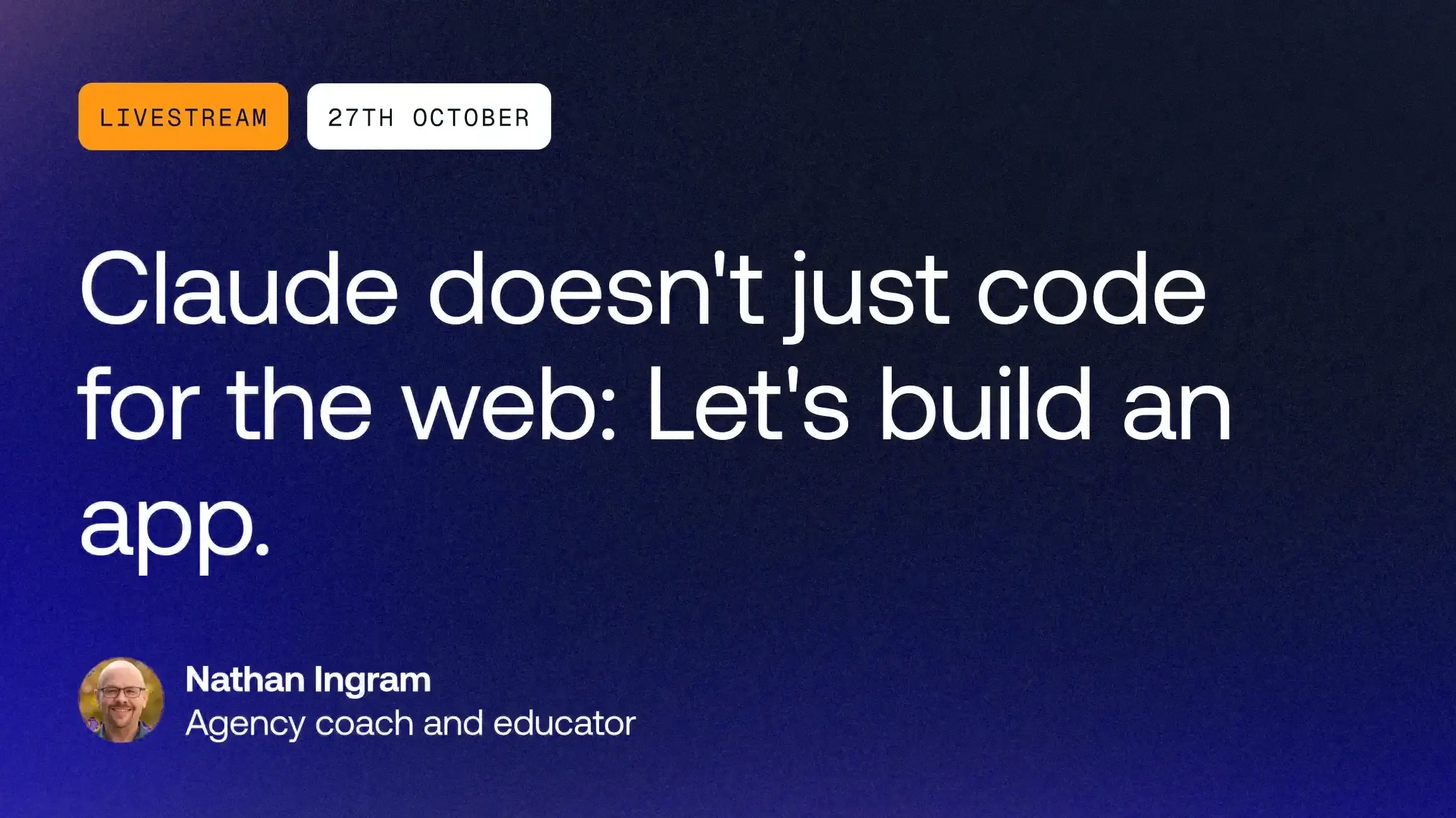 Livestream: Claude doesn't just code for the web: Let's build an app