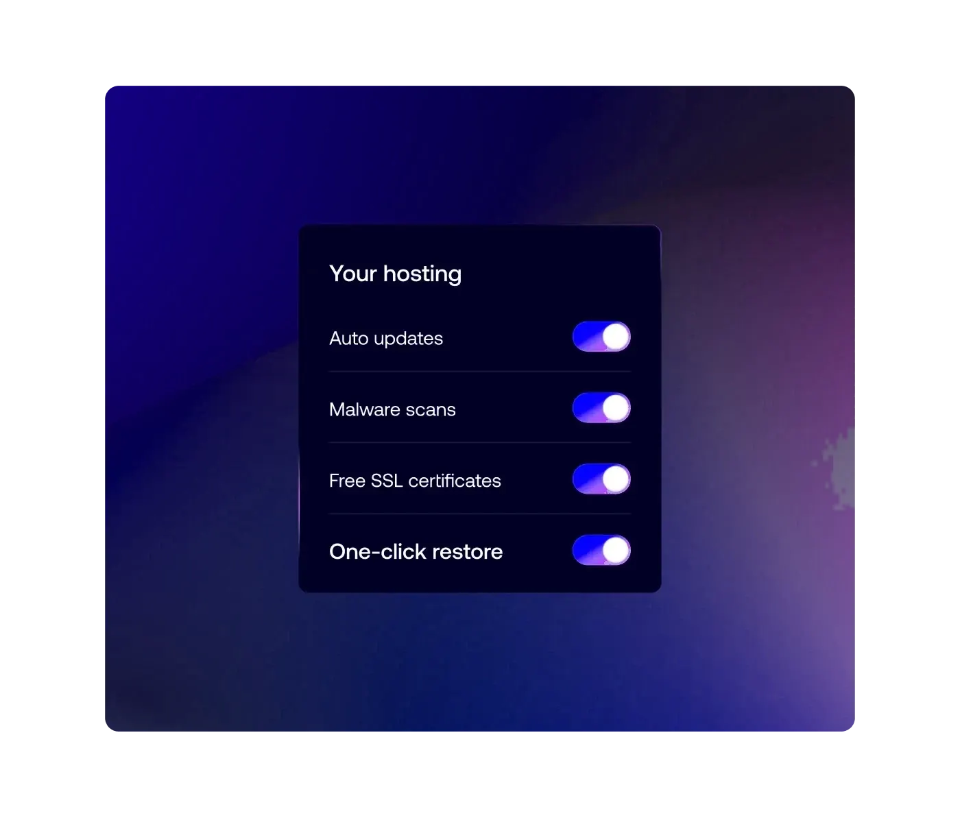 Worry-free hosting